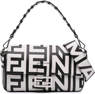Fendi Pre-owned Fendi Marc Jacobs Nappa Vitello King Logo Print Baguette Satchel Ladies 8BR600-AMWQ-229-0501