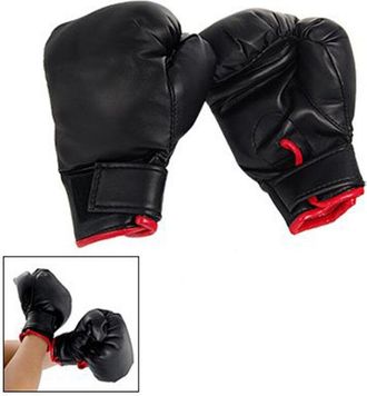 Trade Shop Trade Shop - Guantoni Coppia Paia Guanti Boxe Pugilato Regolabili Misura Bambini Neri