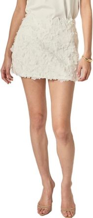 English Factory Floral Appliqu&eacute; Miniskirt in Off White at Nordstrom, Size X-Small