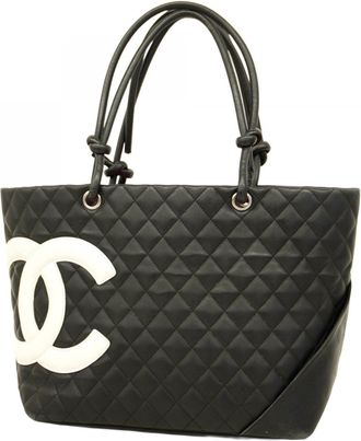 Chanel Black Leather Tote Bag (Pre-Owned)