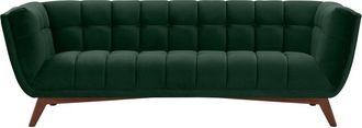 Rendez-Vous D&eacute;co Sof&aacute; de 3 plazas en terciopelo verde oscuro