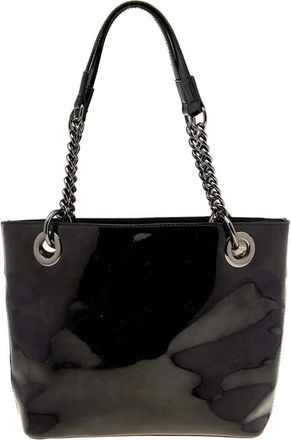 DKNY Dkny Black Pvc Chain Handle Tote