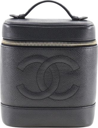 Chanel Vanity Black Leather Handbag (Pre-Owned)