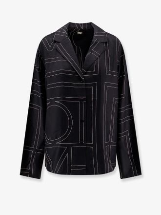 Toteme Camicia in seta con monogramma all-over - TOTEME - gender_Woman