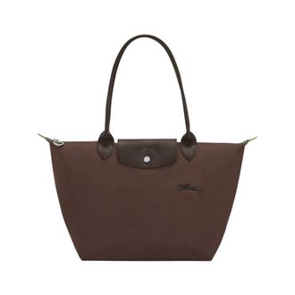 Longchamp Tote Bags, female, Brown, Size: ONE SIZE Green Shoulder Bag Le Pliage