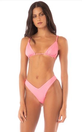 Maaji Upbraid Bikini Top In Taffy Pink