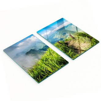 OEM Set Di Due Taglieri Da Cucina In Vetro, Modello Path On Top, 2x40x52 Cm
