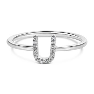 House of Brilliance 10K Gold Diamond Accent Initial A-Z Ring