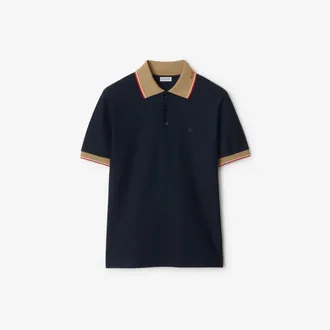 Burberry Logo Collar Cotton Polo Shirt, Size: XXXS