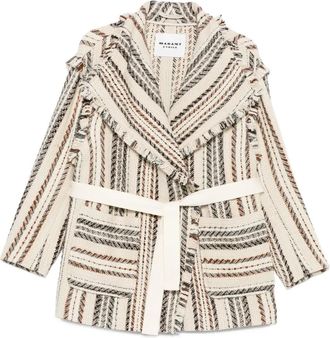 Isabel Marant Giacca Illisa a righe con frange - Toni neutri