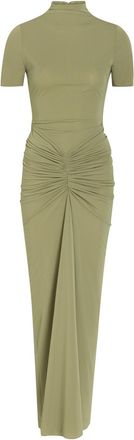 Ronny Kobo Enid Ruched Tissue Jersey Maxi Dress - Light Green - S (UK8-10 / S)