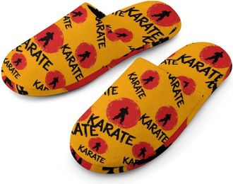 Generic KARATE Mens Cotton Slippers Memory Foam Comfort House Shoes Winter Indoor Slipper for Hotel Casa Spa