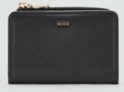 Mango Portafoglio piccolo effetto Saffiano nero - Donna - Taglia unica - MANGO