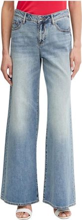 A|X Armani Exchange Wide Jeans - Dames - Loose Fit Jeans - Blauw - W25 - Katoen - Jeans