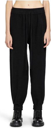 Thom Krom Broeken, Dames, Zwart, XS, Wol, Zwarte Wollen Jersey Elastische Taille Broek