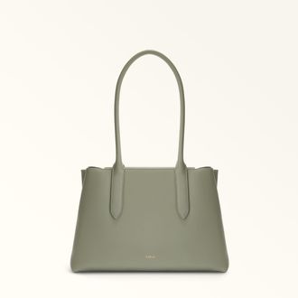 Furla Meridiana Borsa Shopping M Agave B Verde Pelle Di Vitello Doppia Napoli Donna