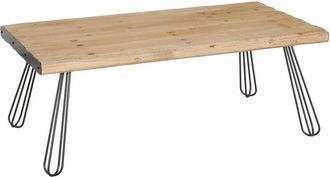 Hhg Nunca Usado] Mesa De Centro Hhg 566, Mesa De Sal&oacute;n, Madera Maciza Industrial Certificada Mvg 120x60cm, Natural