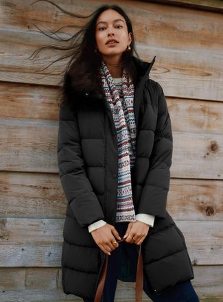 Contemporaine Womens 3/4-length recycled nylon puffer jacket