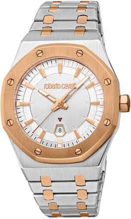 Roberto Cavalli Uomo Ottagono Silver-tone Dial Mens Watch RC5G102M0085