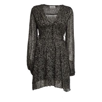 Isabel Marant Abito corto in mussola con stampa - female - Isabel Marant - Short Dresses - Black - 2XS - Dresses