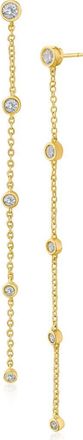 Kenneth Jay Lane Cubic Zirconia Station Drop Earrings in Gold Plated at Nordstrom