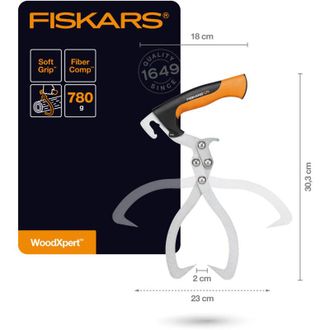 Fiskars Log Tong Woodxpert 303mm Negro Naranja (1003625)