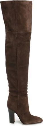 PARIS TEXAS 100mm Lavinia suede thigh-high boots - women - Goat Skin/Calf Leather/Calf Leather - 37.5 - Brown