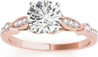 Allurez Marquise & Dot Diamond Vintage Engagement Ring 14k Rose Gold 0.13ct