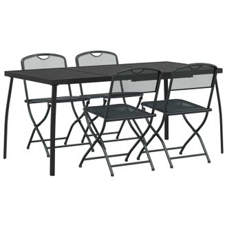 vidaXL Juego De Muebles De Exterior 5 Pcs Gris Antracita Vidaxl