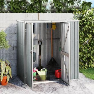 Berkfield Home Garden Tool Shed Grey 161x89x161 cm Galvanised Steel | Size: 161 x 89 x 161 cm