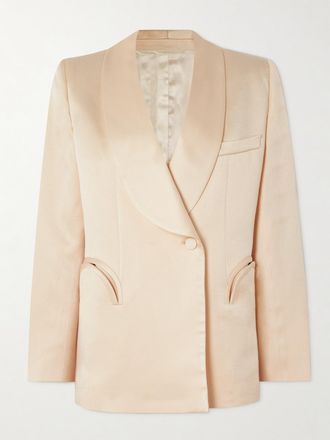 Blazé Milano Blazer In Crêpe Satin Novalis - Avorio