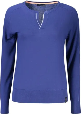 North Sails Truien & Vesten, Dames, Blauw, XL, Katoen, Viscose-katoen V-hals Trui