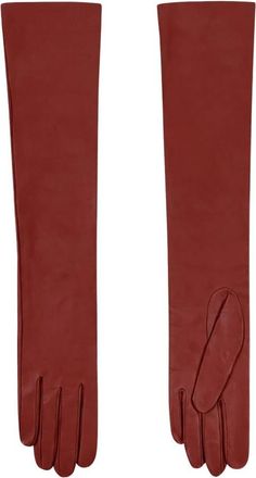 Cortana Jin Long Leren Handschoenen - Dames - Handschoenen - Rood - L - Leer - Accessoires