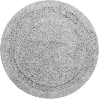 Wecon Home Alfombra de ba&ntilde;o gris claro redonda de algod&oacute;n 80 cm
