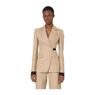 Max Mara Fionda Blazer - Dames - Jassen - Bruin - Maat: XS Linnen