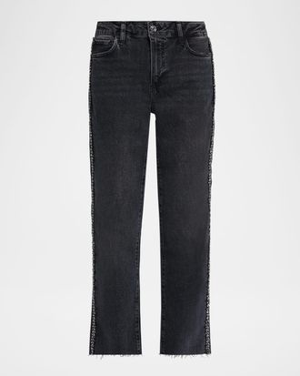 Paige Mason Embellished Ankle-Length Jeans