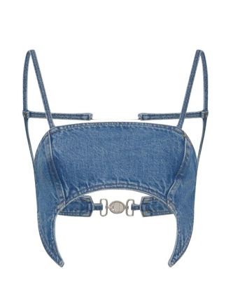 Marine Serre Womens Denim Bra Top