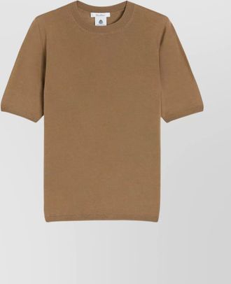 Max Mara wool fine-knit short-sleeve crew-neck top