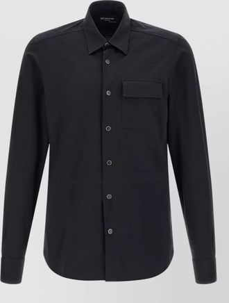 Kiton buba shirt straight cut chest pocket long sleeves