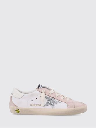 Golden Goose Super-Star Leather Trainers for Boys with Glitter Logo and Embroidery