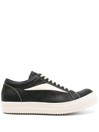 Rick Owens lace-up leather sneakers - men - Rubber/Calf Leather/Calf Leather - 43 - Black