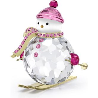 Swarovski Dulcis Holiday Cheers Snowman Ornament in Pink at Nordstrom