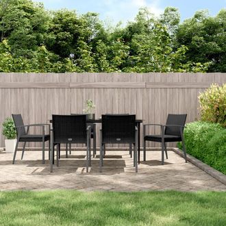 vidaXL Juego Comedor Jard&iacute;n 7 Piezas Y Cojines Rat&aacute;n Sint&eacute;tico Y Acero Vidaxl