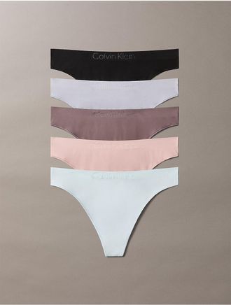 Calvin Klein Womens Bonded Flex Seamless 5-Pack Thong - Multi - XL