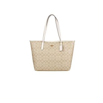 Coach Tote Bags, female, Pink, Size: ONE SIZE City Tote In Signature Canvas