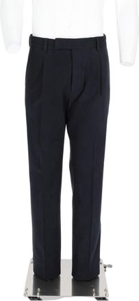 Ermenegildo Zegna Black Tailored Cotton-Cashmere Straight-Leg Pants