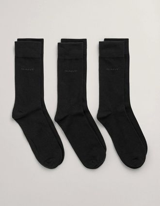 GANT Mens GANT Mens Soft Cotton Socks 3-Pack - 5 Black - Size: 9/9.5/10/10.5/11