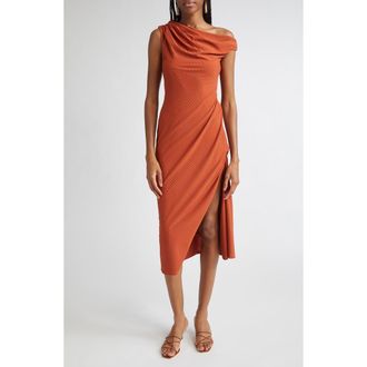 Ramy Brook Benja Asymmetric Ruched Dress in Amber at Nordstrom Rack, Size X-Small