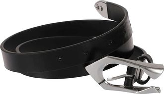 Iro Cuff Dunne Leren Riem - Dames - Riemen - Zwart - 75 CM - Leer - Accessoires