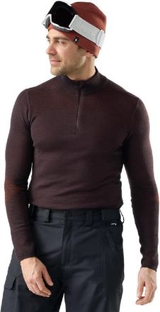 Smartwool Mens Intraknit Thermal Merino Base Layer Quarter-Zip Top Red XXL